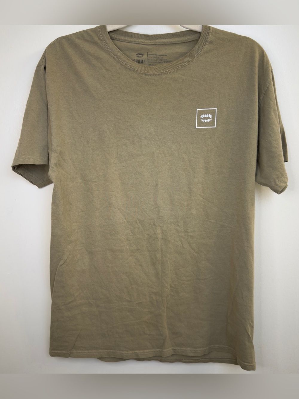 Men's Olive Graphic Crew T-Shirt with Small Chest Logo